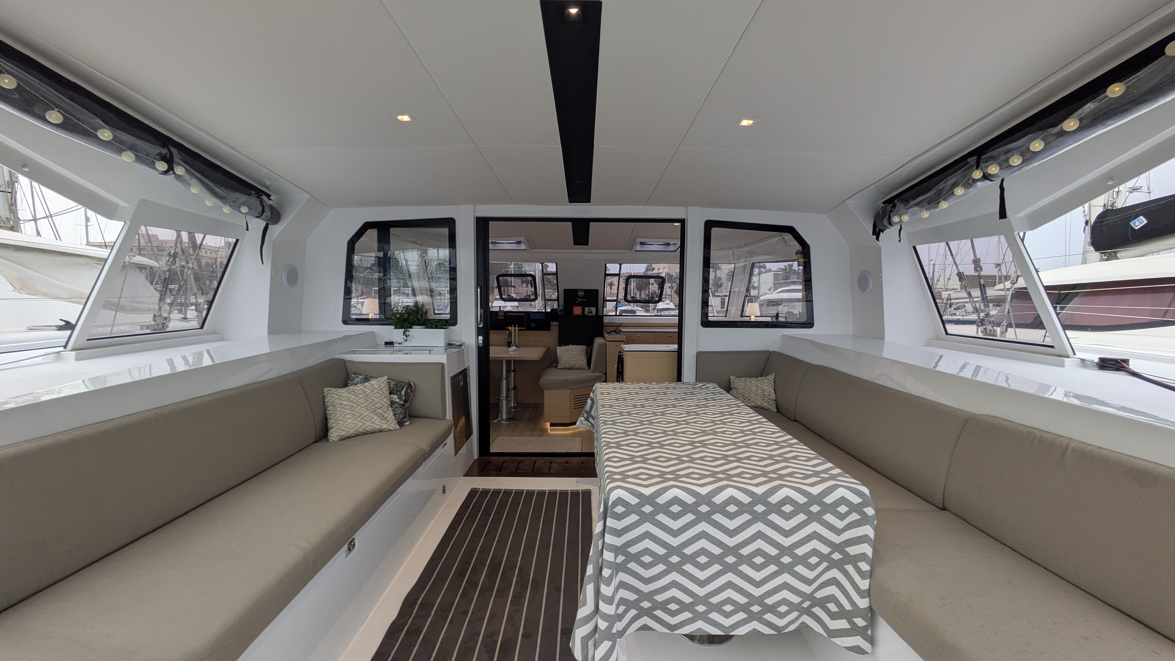 Cockpit and saloon